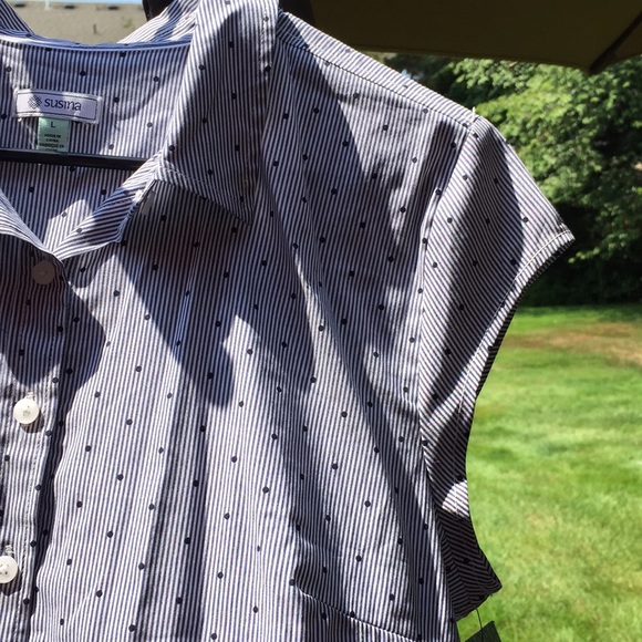 NWT Polka Dot Button Down Blouse - Picture 2 of 5